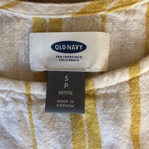 Old Navy Mustard Striped Linen Dress SP - Picture 6 of 6